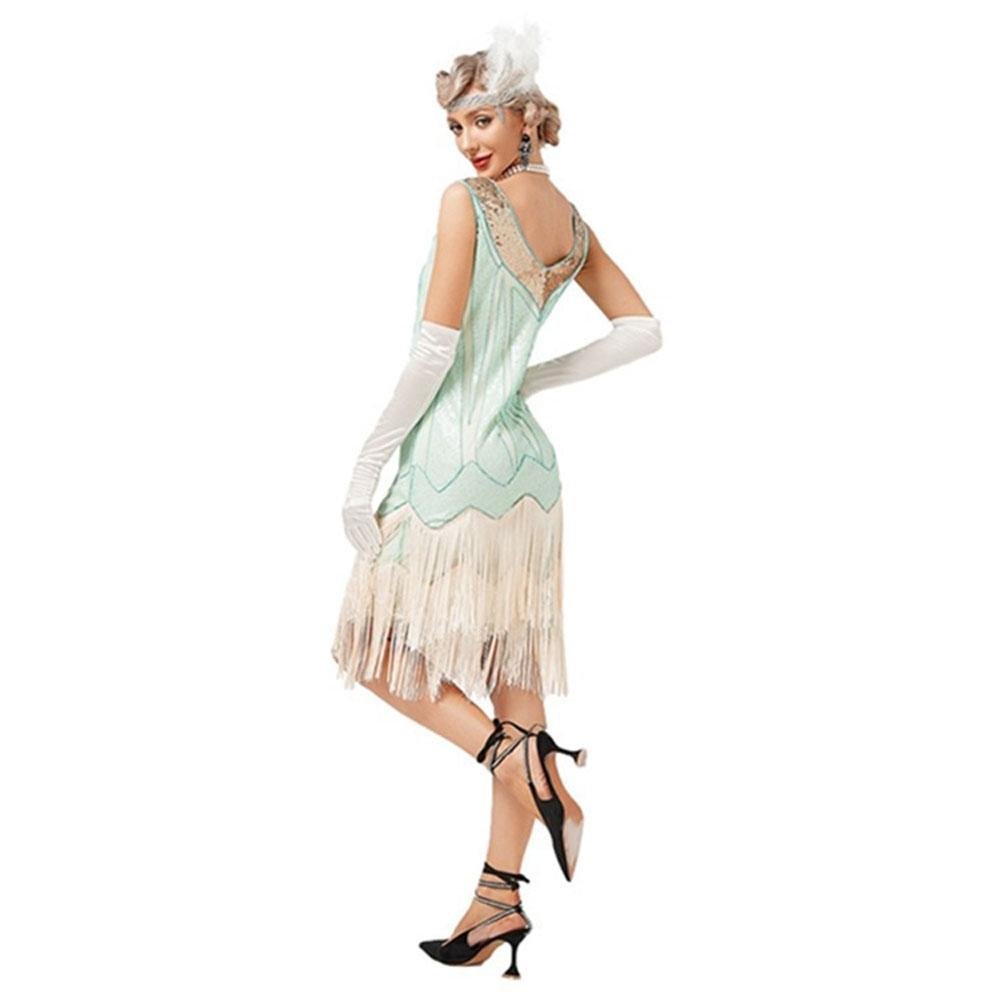 Buy1920S Retro V - neck fringe skirt Gatsby costume Latin dance ball sequined beaded dress Now Cheaper With 3 - 5 Days Ship - PajamasBuy