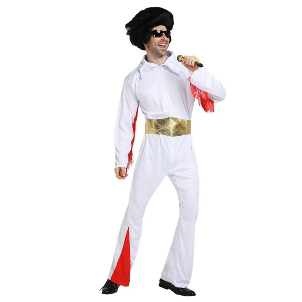 1970s Elvis Retro Costume 70s Costumes Jumpsuit| PajmasBuy