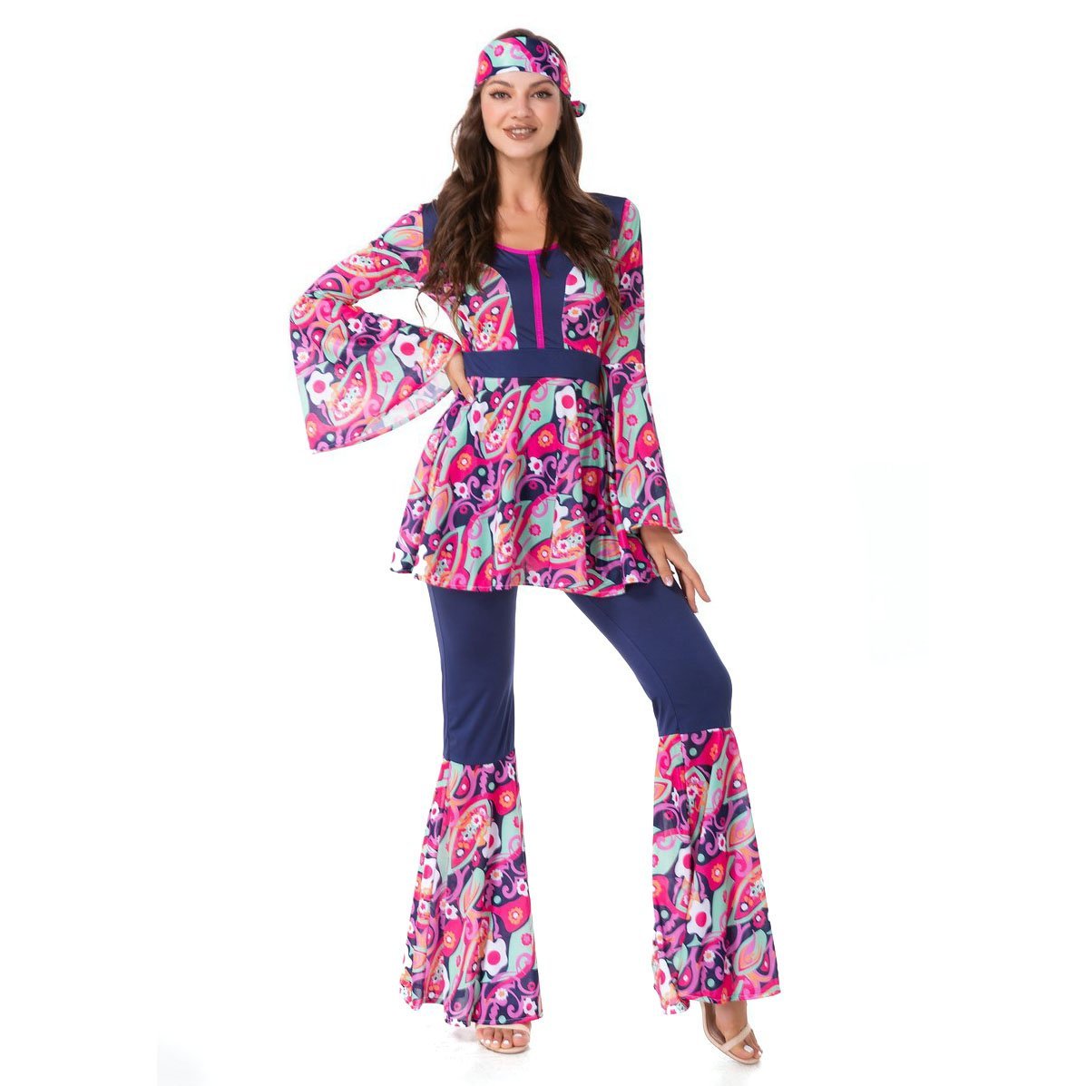 Buy1970s Retro Disco Couple hippie hip - hop Stage costume Fancy Dress Now Cheaper With 3 - 5 Days Ship - PajamasBuy