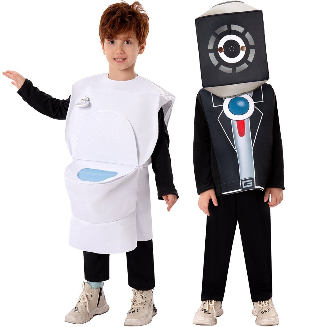 Buy3D Horror Game TV and Toilet Costume Halloween Cosplay Outfit Now Cheaper With 3 - 5 Days Ship - PajamasBuy