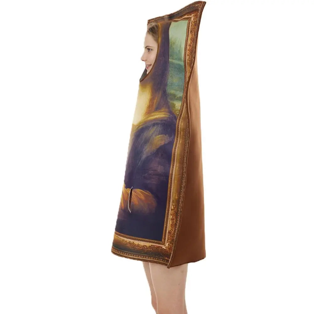 Adult Spoof Murals Mona Lisa 1/4 Artist Costume Funny Novelty Halloween Prank - Pajamasbuy