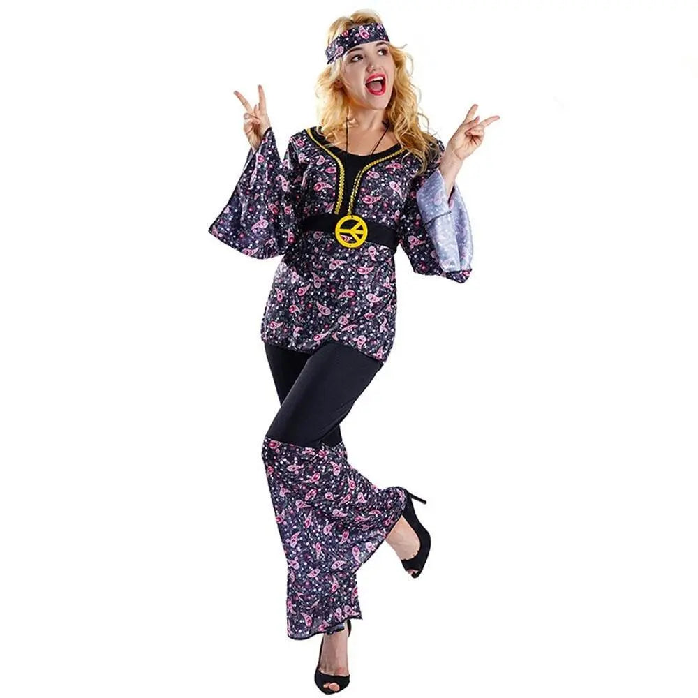 70s Costumes Hip Hop Rock Hippie Vintage Cosplay Halloween Outfit - Pajamasbuy