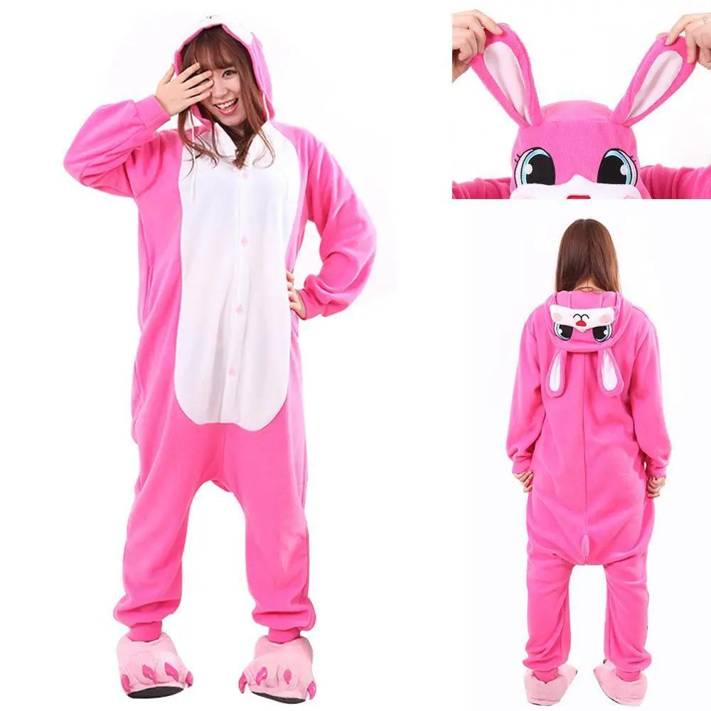 Adult Easter Bunny Rabbit Kigurumi Onesie Warm Hoodie Costume Pajamas - Pajamasbuy