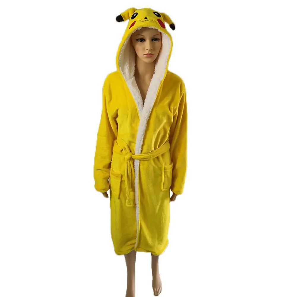 Adult Kids Pikachu Cartoon Bathrobe Kigurumi Pajamas Onesies - Pajamasbuy