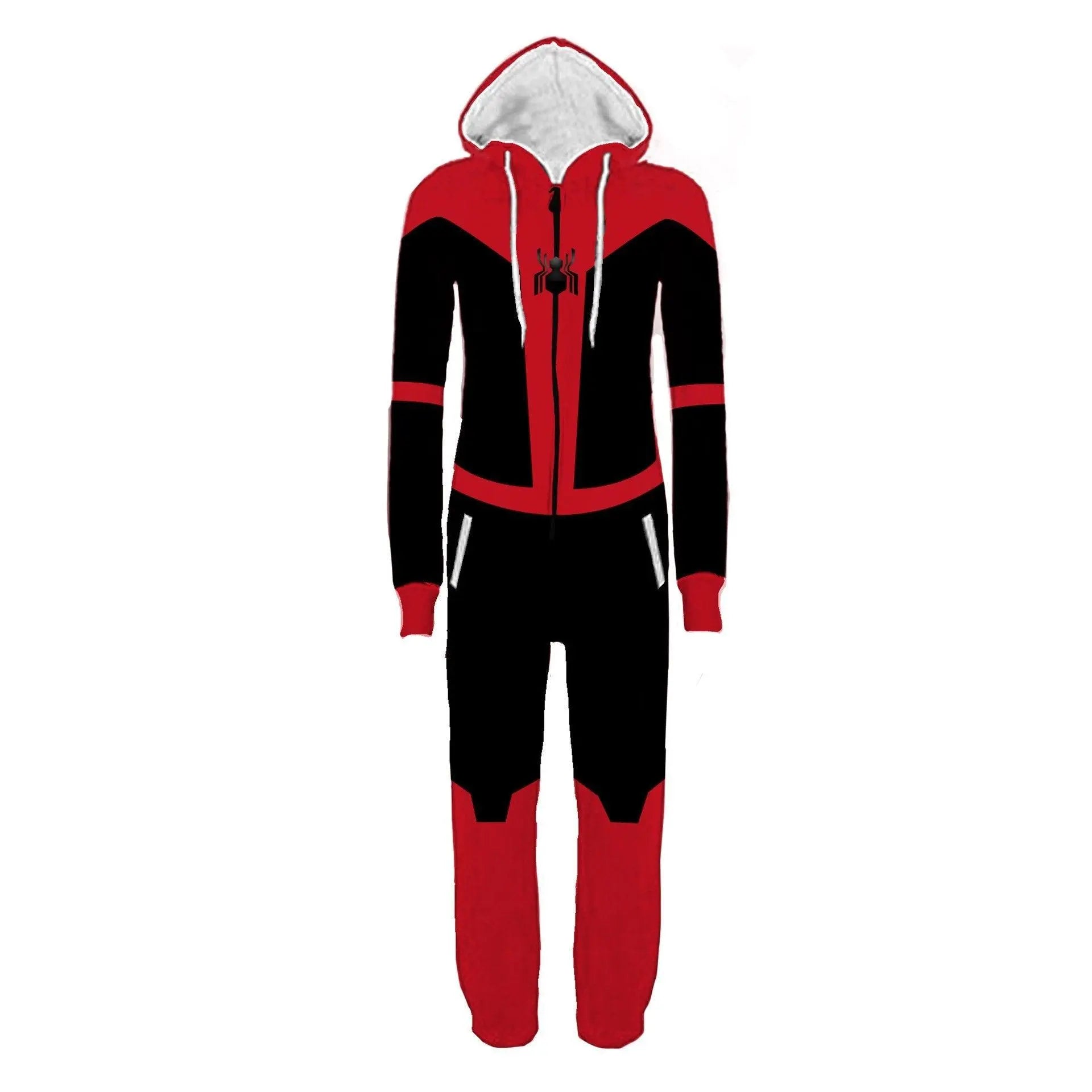 Adult Men's Super Hero Spider - man Deadpool The Flash One Piece costume Jumpsuit - Pajamasbuy