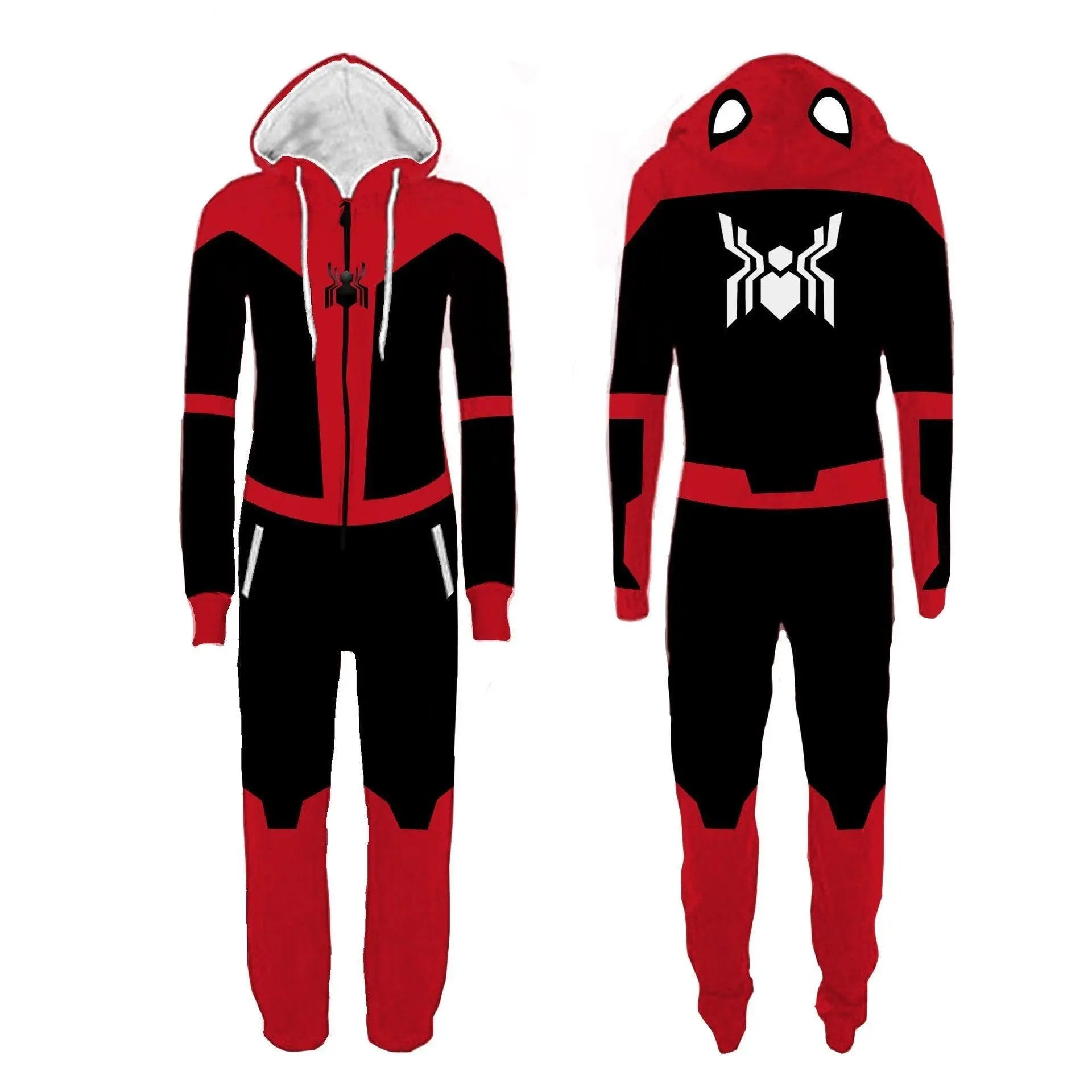 Adult Men's Super Hero Spider - man Deadpool The Flash One Piece costume Jumpsuit - Pajamasbuy