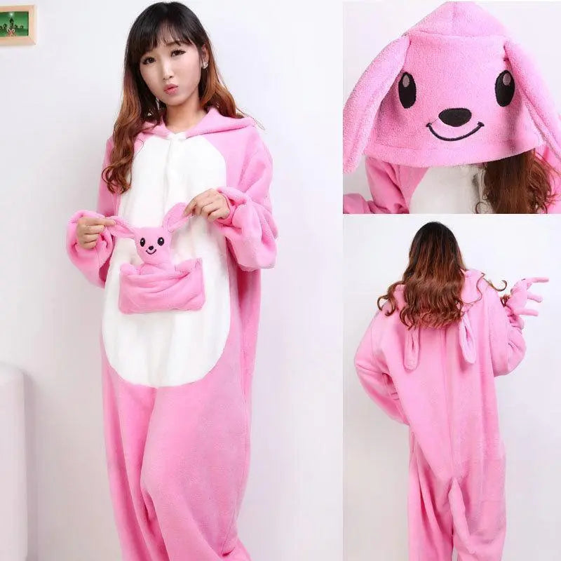 Animal Adult Pink Kangaroo Onesies kigurumi Pajamas costumes - Pajamasbuy