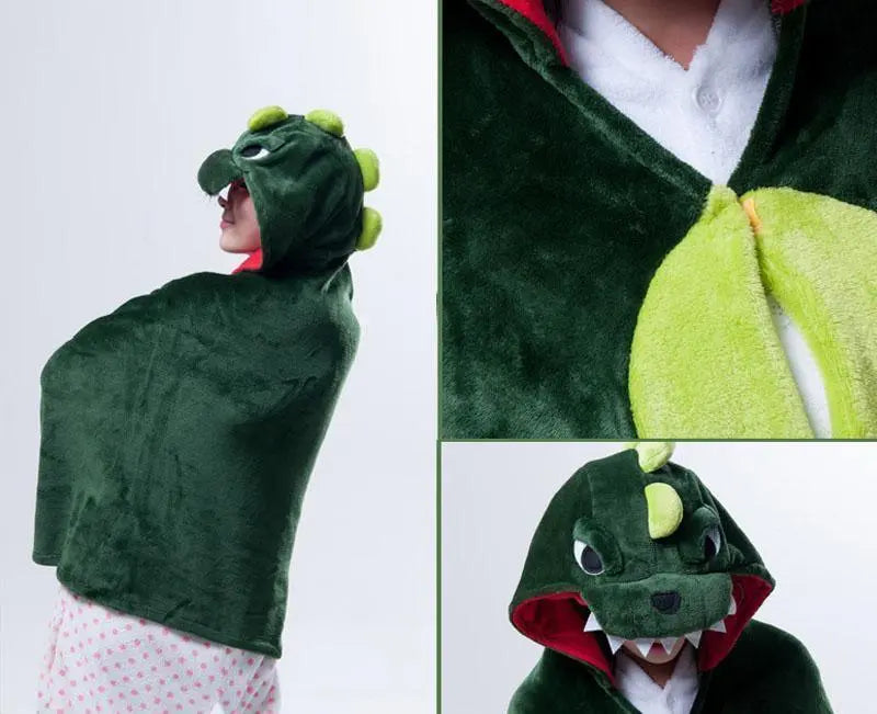 Animal Kigurumi Dinosaur Cosplay Costume Hoodie Cloak - Pajamasbuy