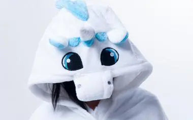 Blue Unicorn Animal Anime Kigurumi Winter Warm Cloak/Shawl/Blanket - Pajamasbuy