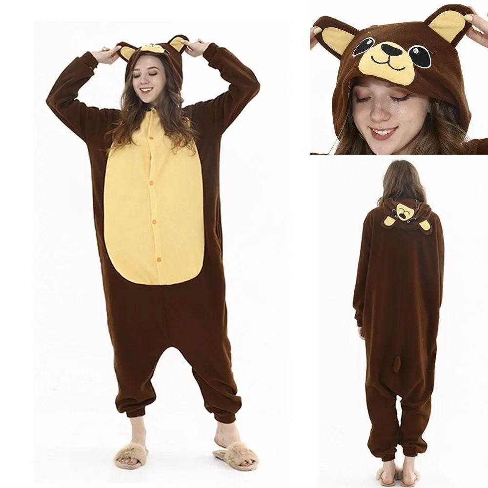 Brown bear Kigurumi Animal Onesies Pajamas For Adult Pajamas - Pajamasbuy