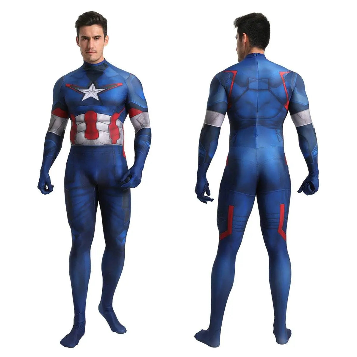 Captain America Outfits Halloween Cosplay Costume Bodysuit - Pajamasbuy