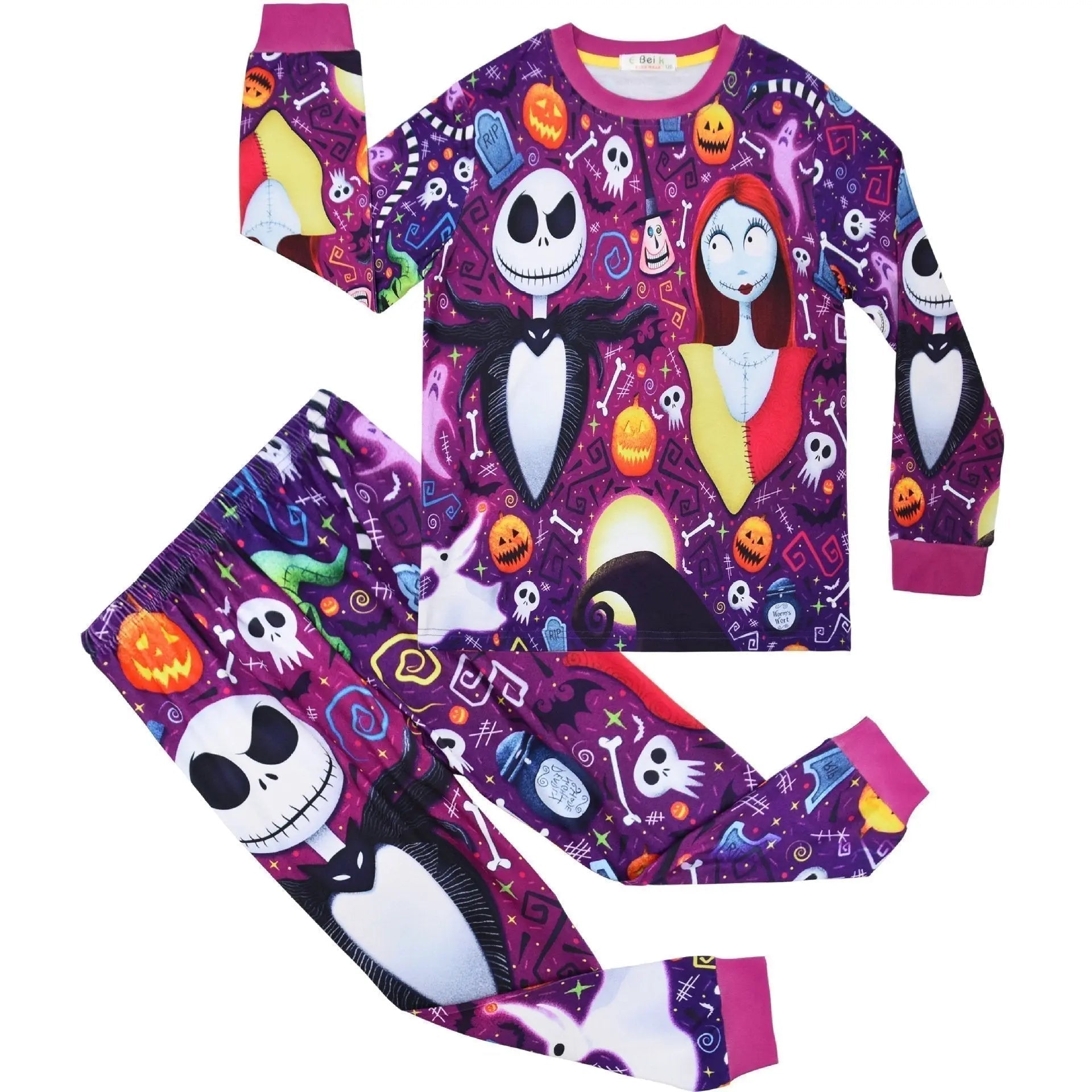 Christmas Pajamas Jack Sally Printed Long Sleeve Set Big Kids - Pajamasbuy