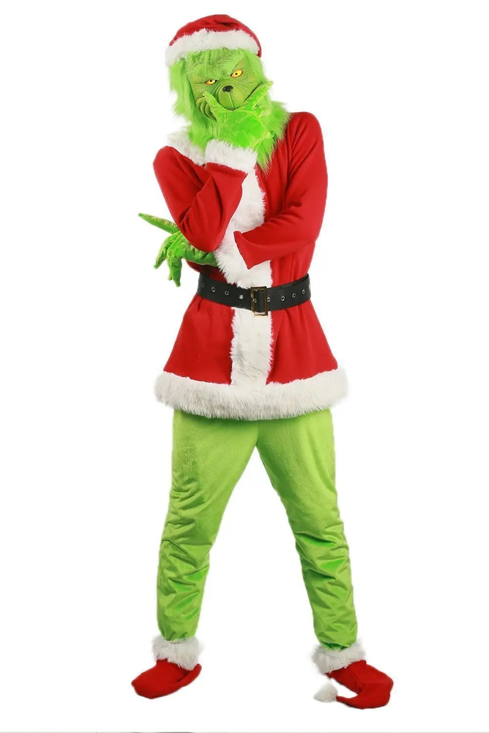 Christmas The Grinch Cosplay Costumes Party Performance Furry Santa Suit - Pajamasbuy