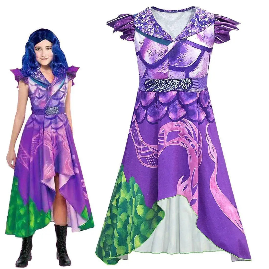 Descendants 3 Dragon Mal Cosplay Costume Kids Girl Dress - Pajamasbuy