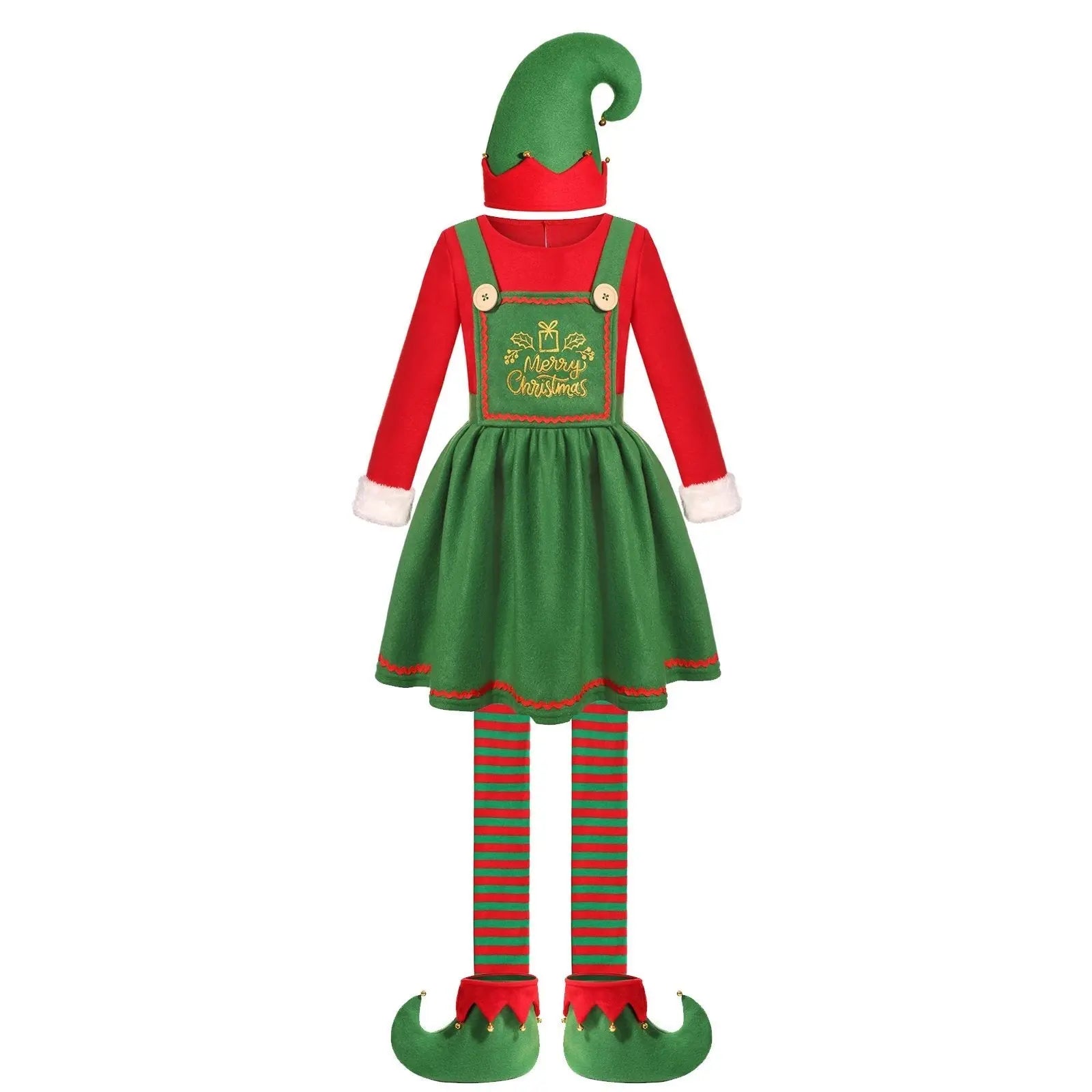 Elf Costume for Girls Boy Kids Christmas Party Dress Outfit - Pajamasbuy