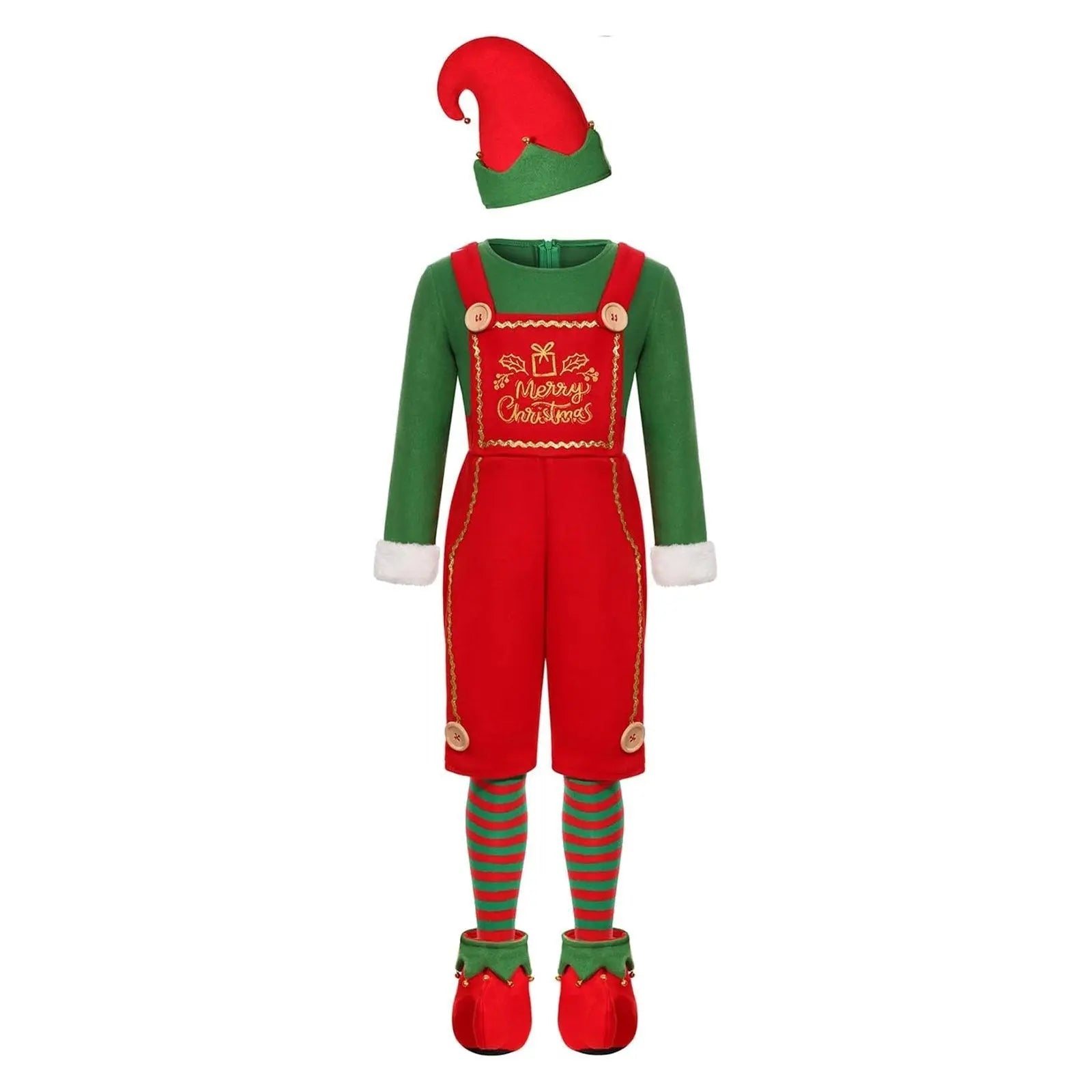 Elf Costume for Girls Boy Kids Christmas Party Dress Outfit - Pajamasbuy