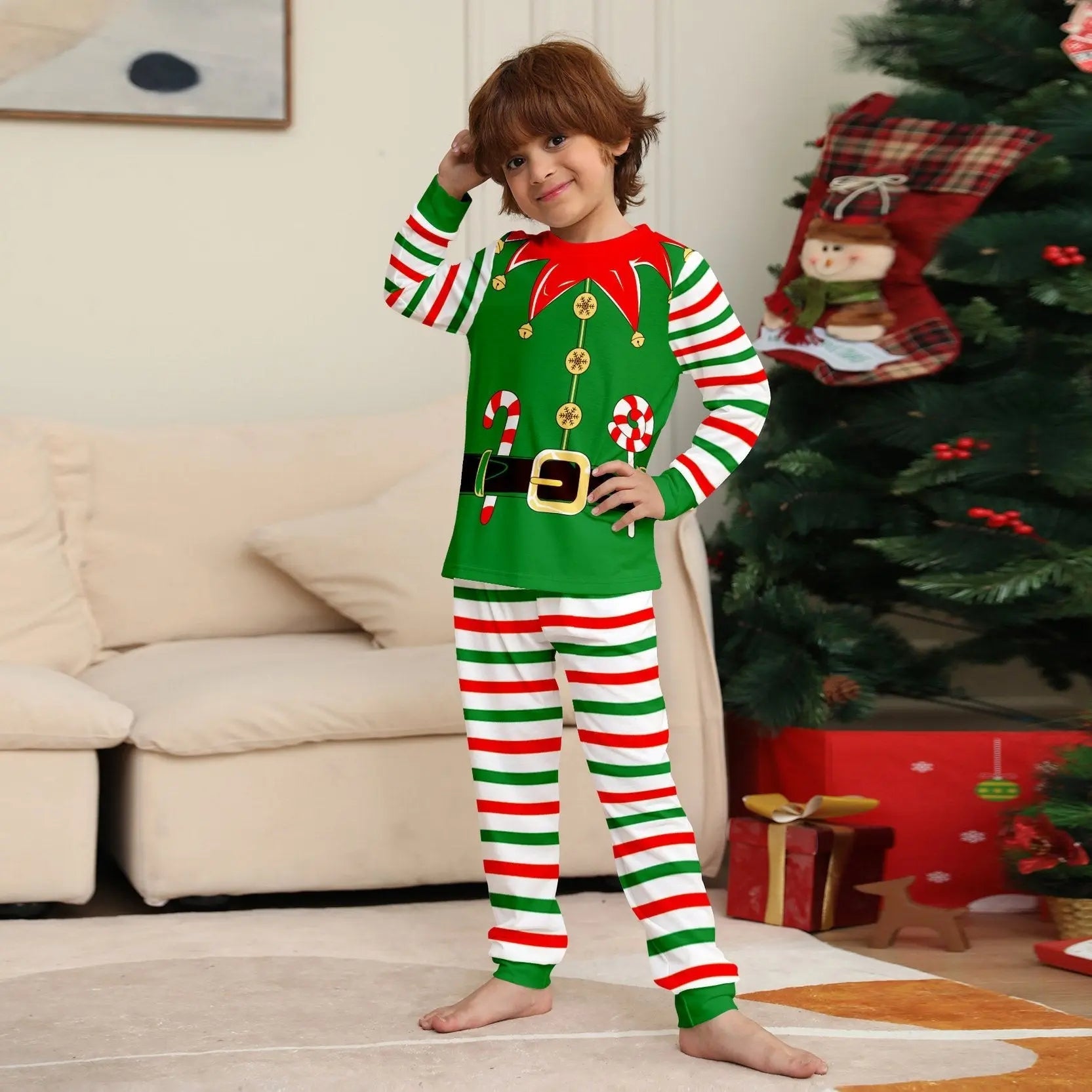 Elf Fun Print Christmas Family Matching Pajamas Party Sets - Pajamasbuy