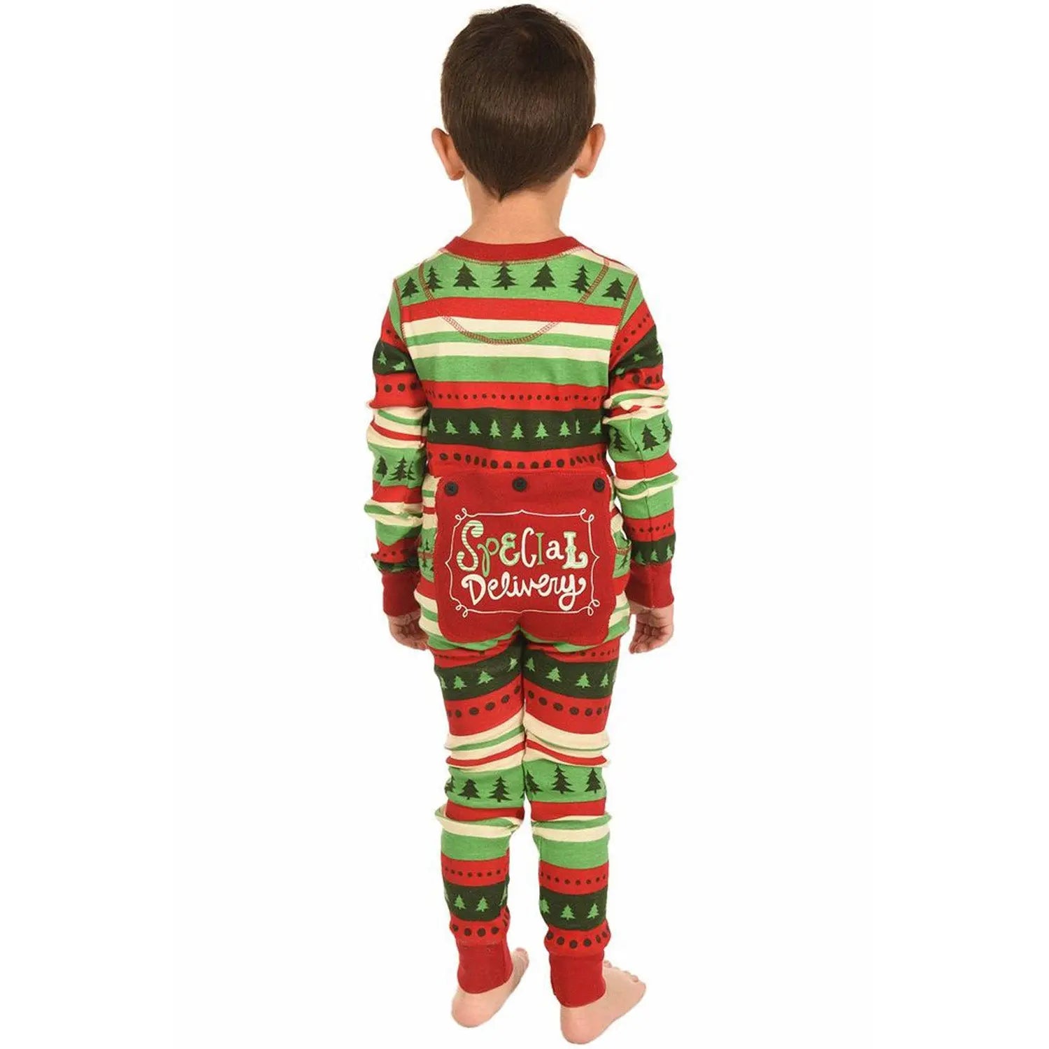 Family Christmas Matching Pajamas Jumpsuit with Fun Patch On Butt for Adults Kids and Babies| Pajamasbuy