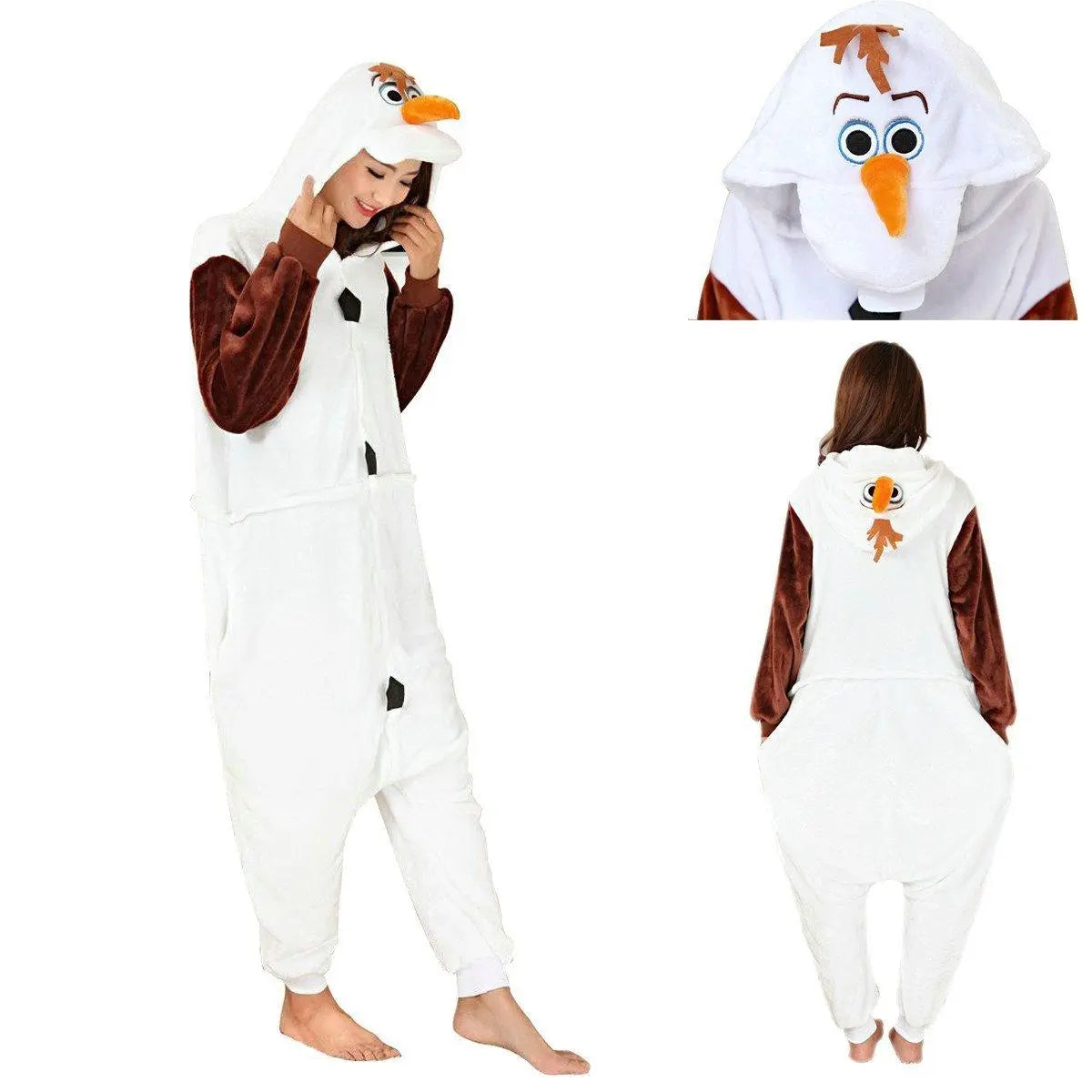 Frozen Olaf Snowman Adult Kigurumi Onesies Pajamas Costume - Pajamasbuy