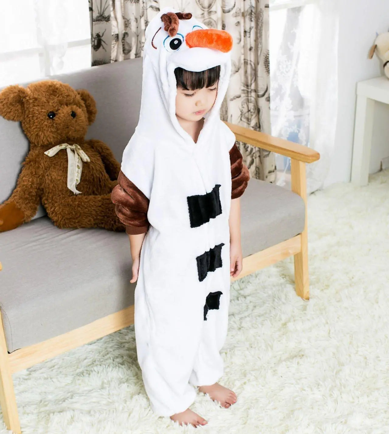 Frozen Olaf Snowman Kids Kigurumi Onesies Pajamas Costume - Pajamasbuy