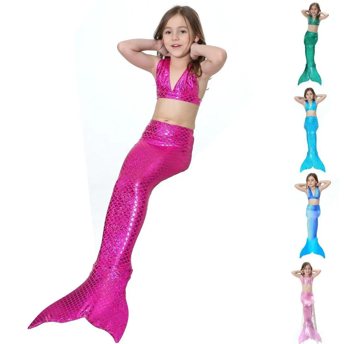 Girl Kids Mermaid Tail Swimwear Bikini Set Bathing Suit Fancy Costume - Pajamasbuy