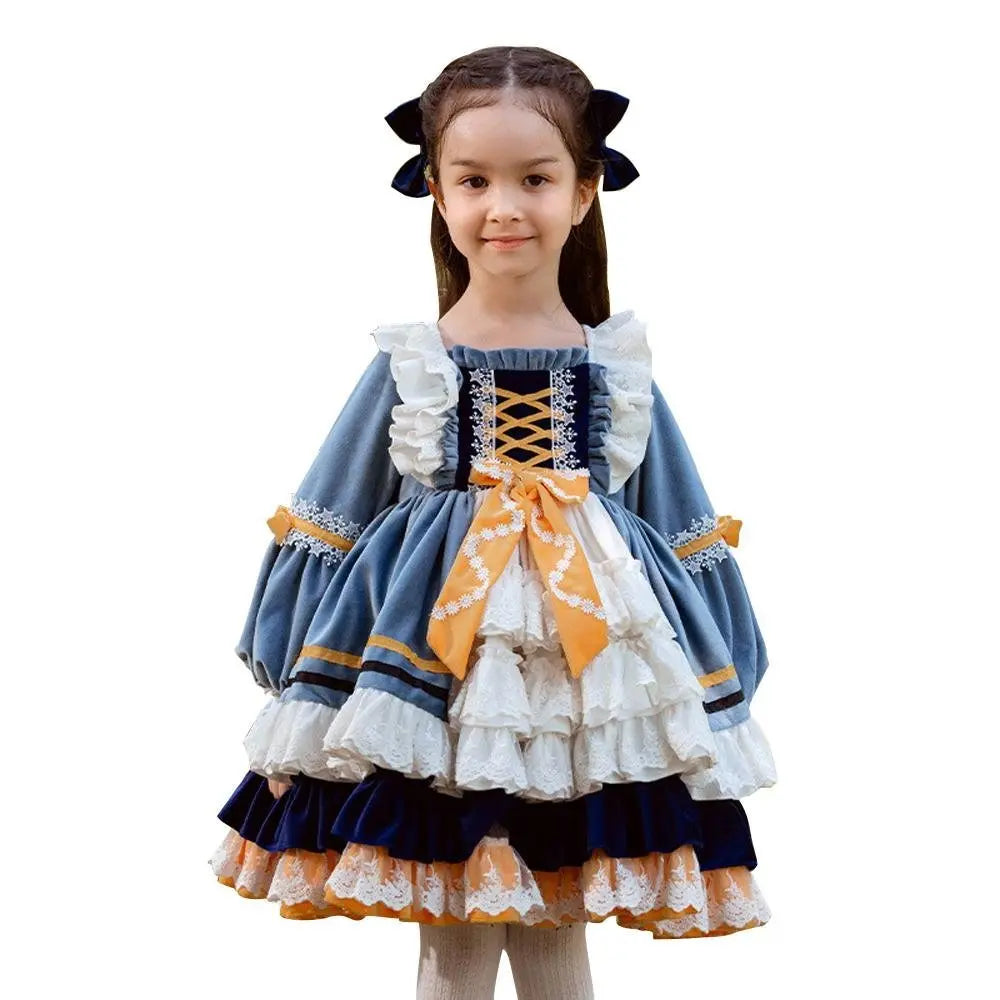 Girls Lolita Dres Children's Princess Dresses Velvet Tutu Skirts Costumes Party - Pajamasbuy