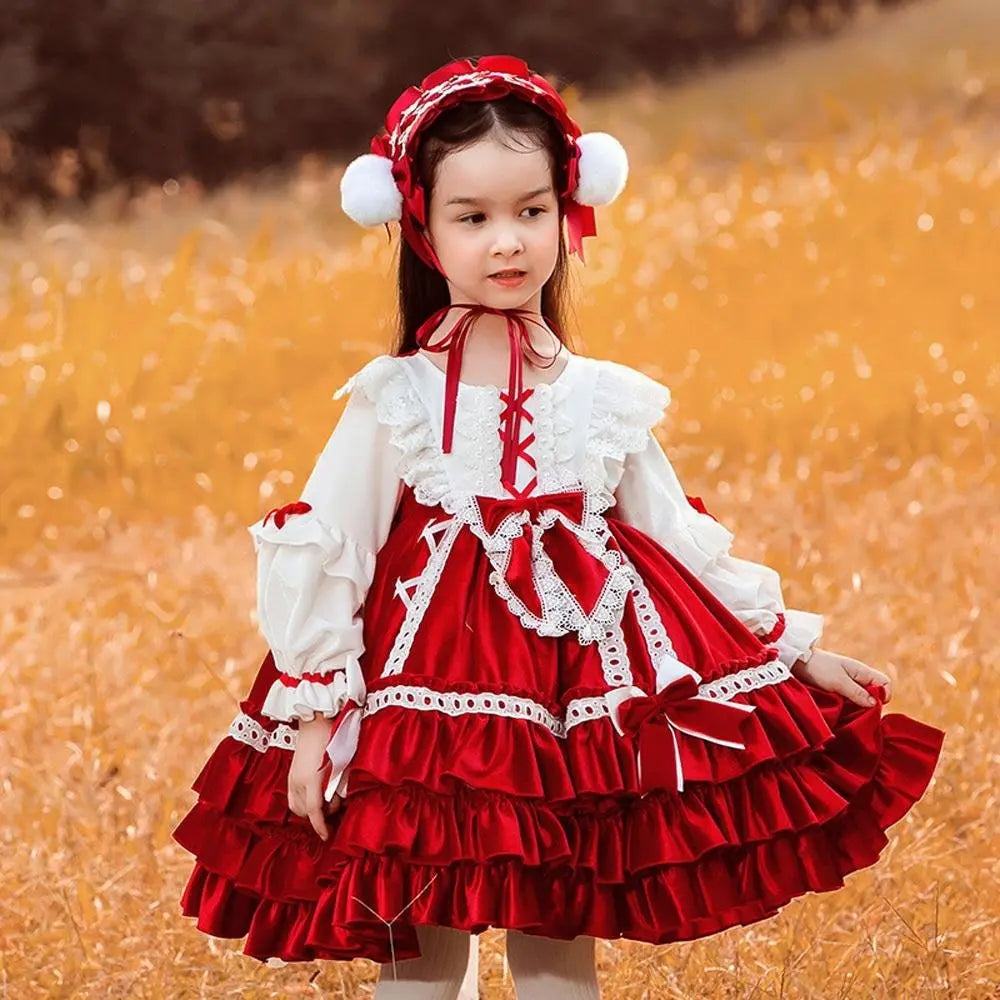 Girls' Lolita princess dress annual Korean velvet Tutu skirt Costumes Party - Pajamasbuy