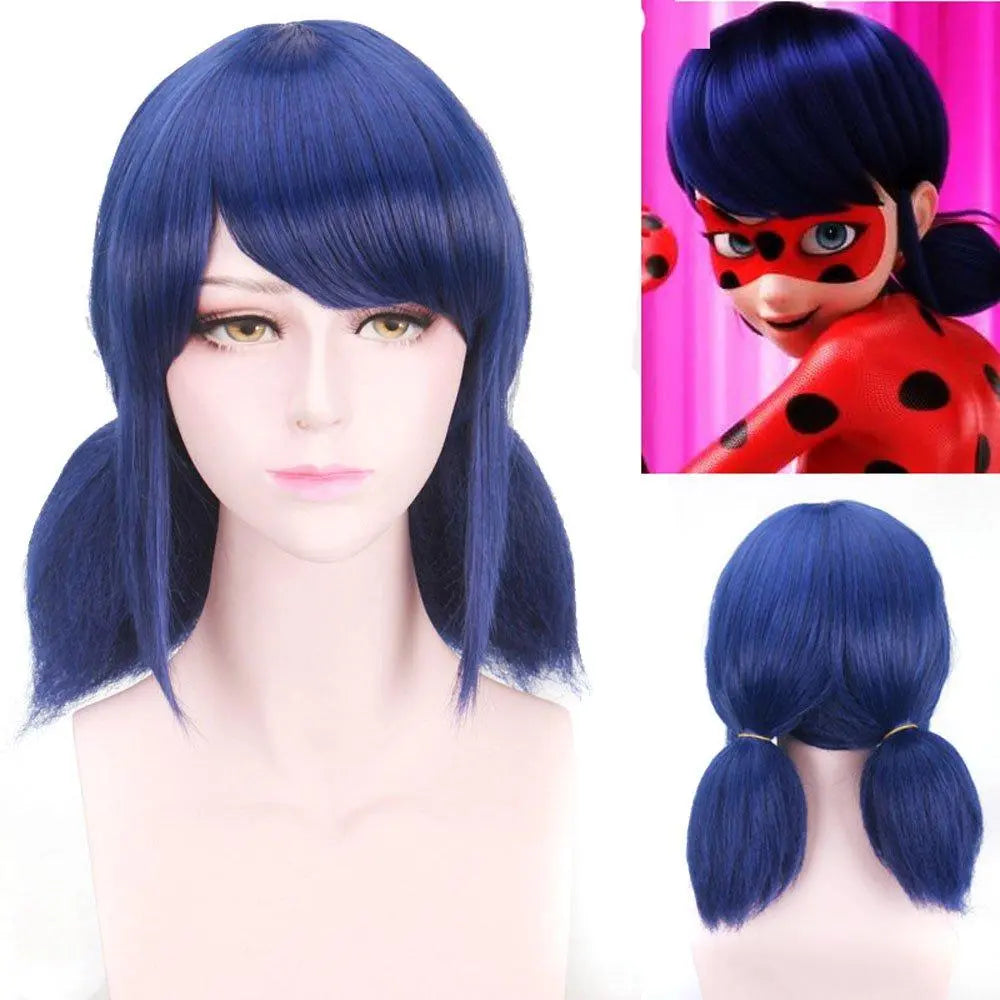 Halloween Miraculous Ladybug Cosplay Blue Double Ponytail Wigs for Girls - Pajamasbuy