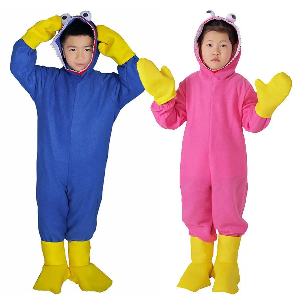 Huggy - Wuggy Cosplay Costume Poppy - Playtime Jumpsuit Onesie Halloween Outfit for Kids Boys Girls - Pajamasbuy