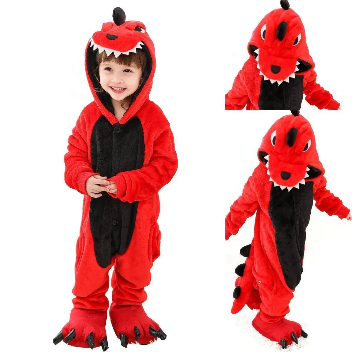 Kids Dinosaur Short Sleeves Animal Kigurumi Onesies Pajamas - Pajamasbuy