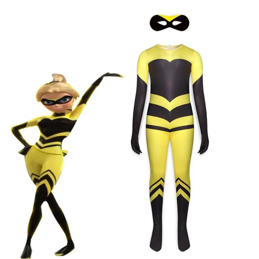 Kids Miraculous Ladybug Queen Bee Cosplay Costume Halloween Jumpsuit - Pajamasbuy