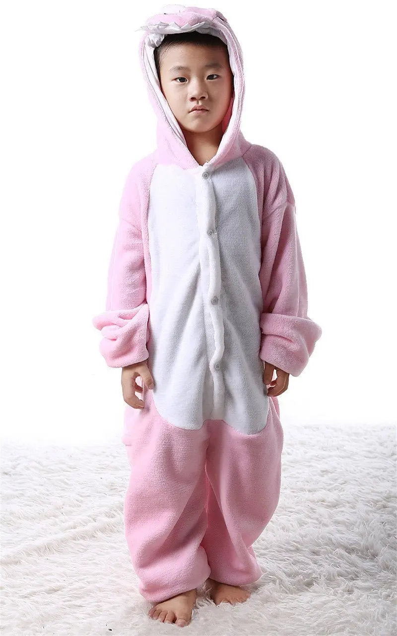 Kids Onesies Pink Dinosaur Animal Pajamas Kigurumi Costume - Pajamasbuy