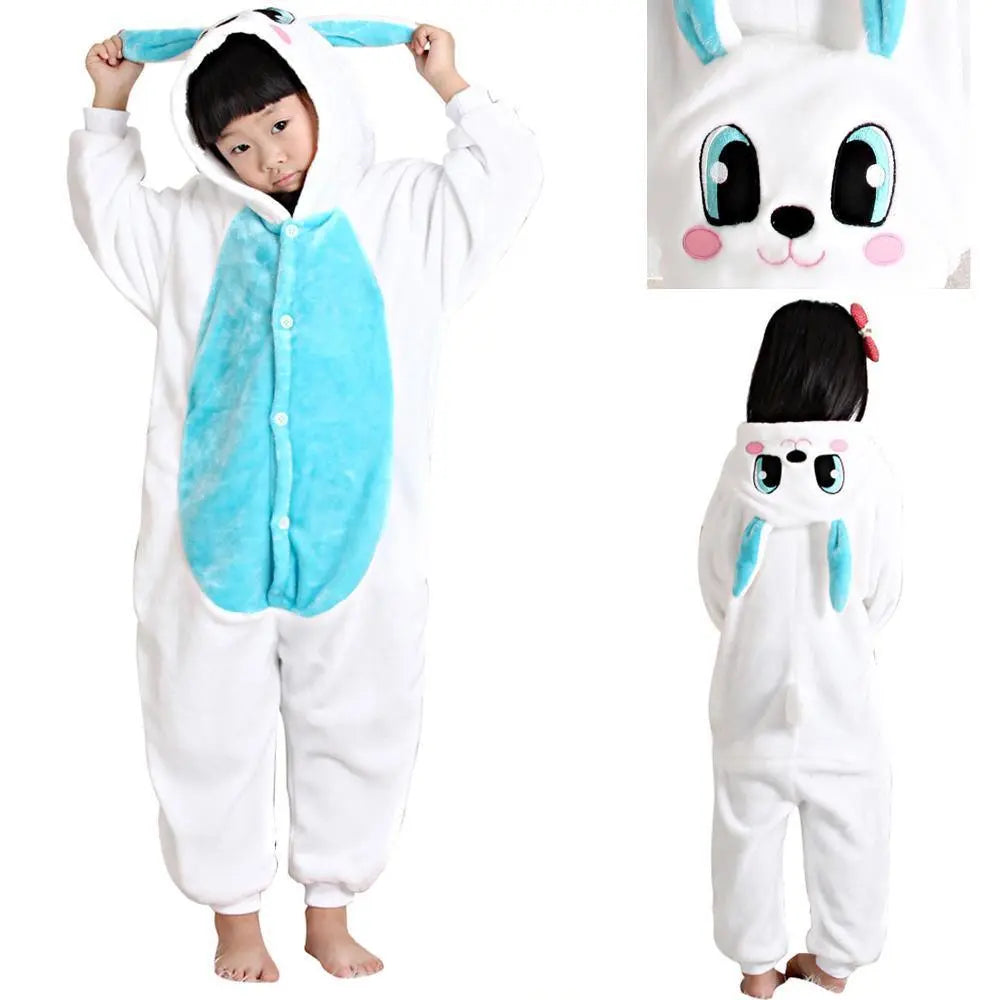 Kids Rabbit Bunny Onesies Pajamas Flannel Kigurumi Easter Costume - Pajamasbuy