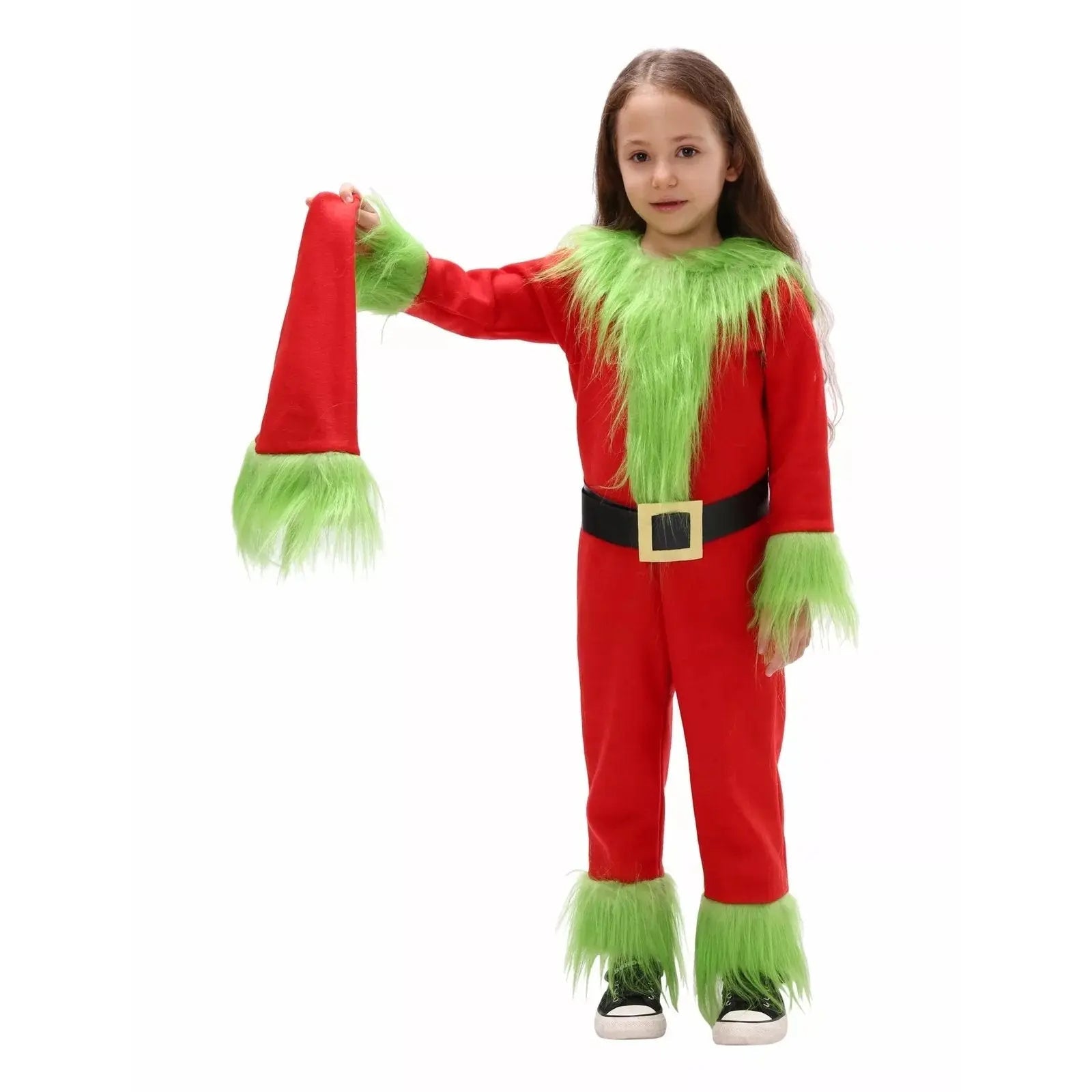 Kids The Grinch Christmas Cosplay Jumpsuit Hat Belt Suit - Pajamasbuy