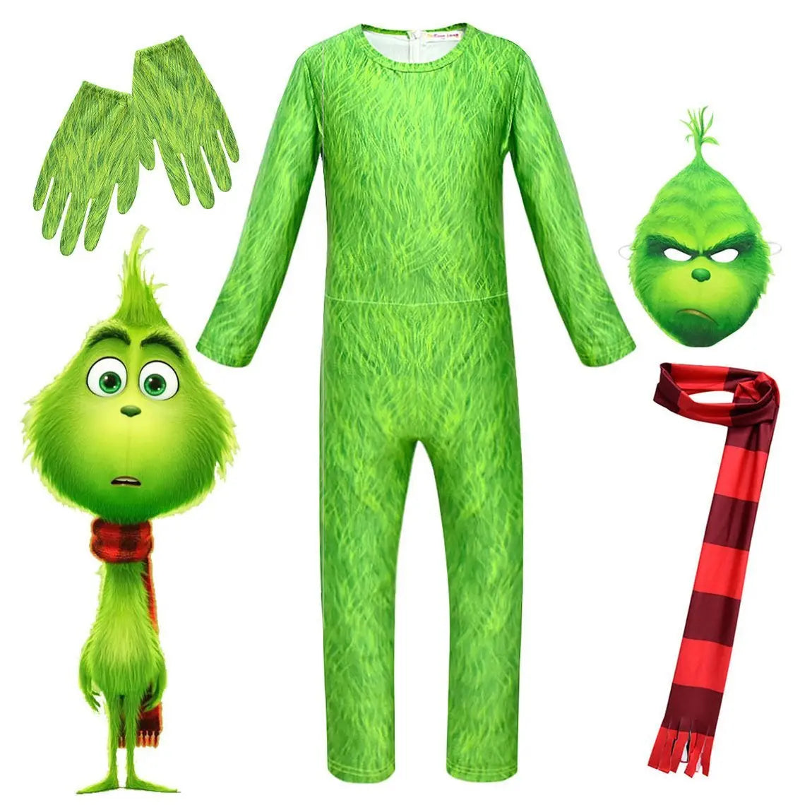 Kids The Grinch Christmas Costumes Jumpsuit Sets - Pajamasbuy