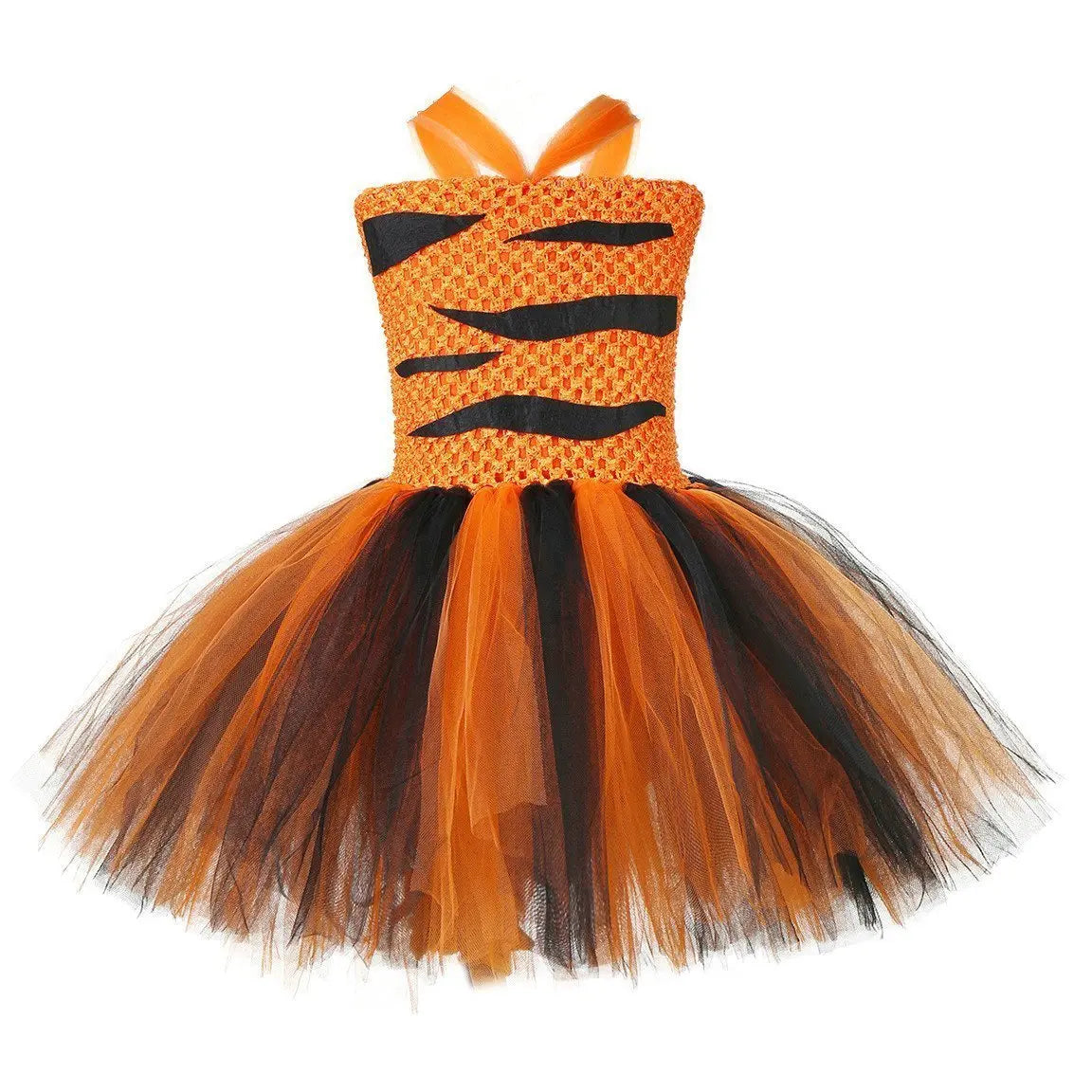 Kids Tiger Costume Tutu Dress with Ears Headband Bow tie Tail 4pcs Set - Pajamasbuy