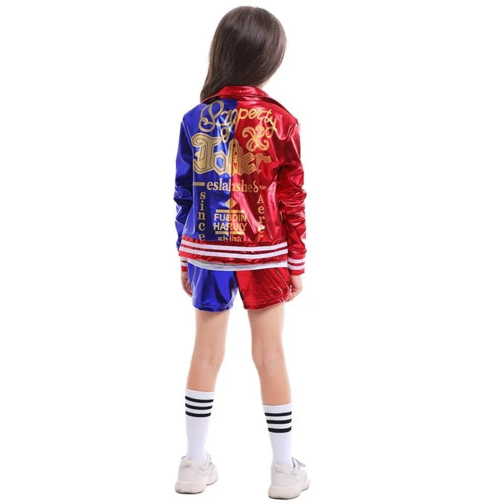 Kids suicide squad clown girl suit Harley Quinn halloween Costumes - Pajamasbuy