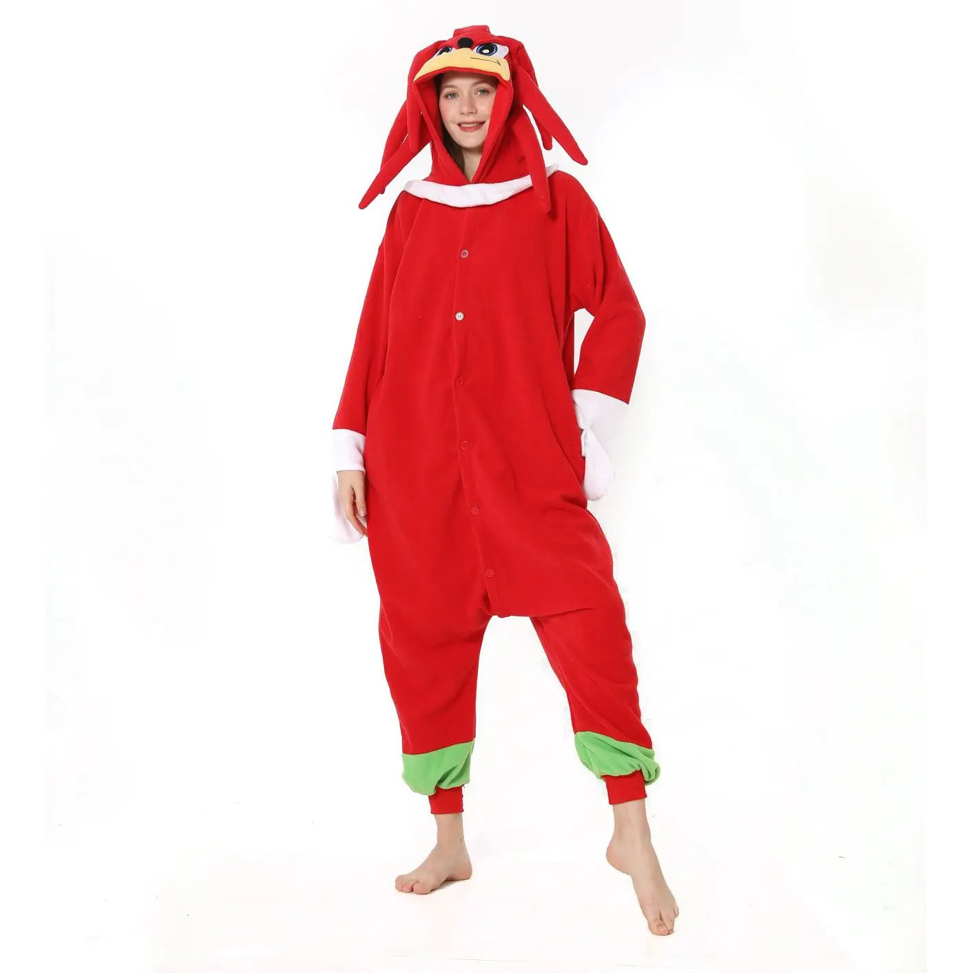 Knuckles the Echidna Sonic the Hedgehog kigurumi onesies anime pajamas Costume| PajmasBuy