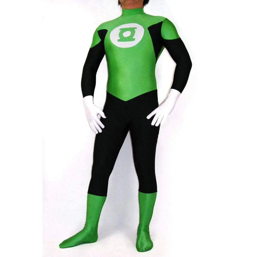 Male Green Lantern Bodysuit Lycra Spandex Zentai Cosplay Costume - Pajamasbuy