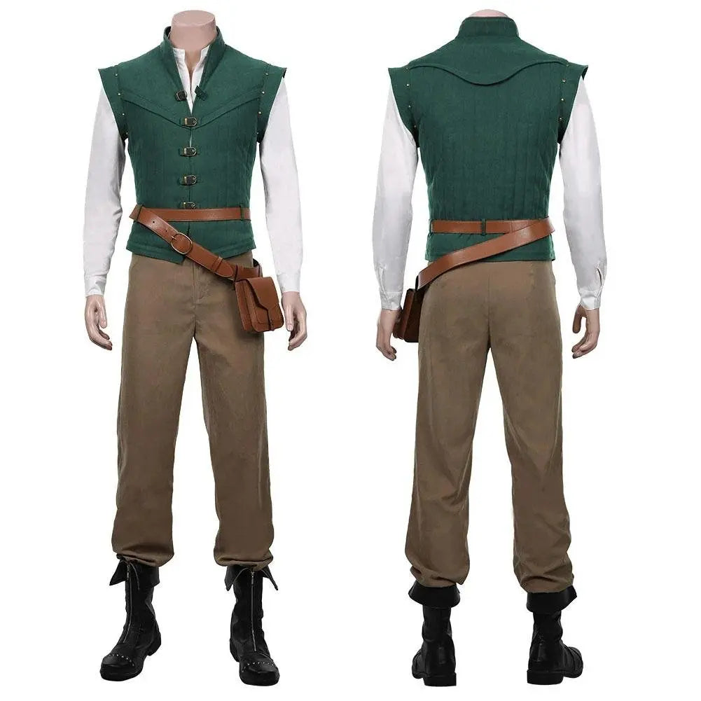 Men Tangled - Flynn Rider Vest Shirt Outfits Halloween Carnival Suit Cosplay Costume - Pajamasbuy