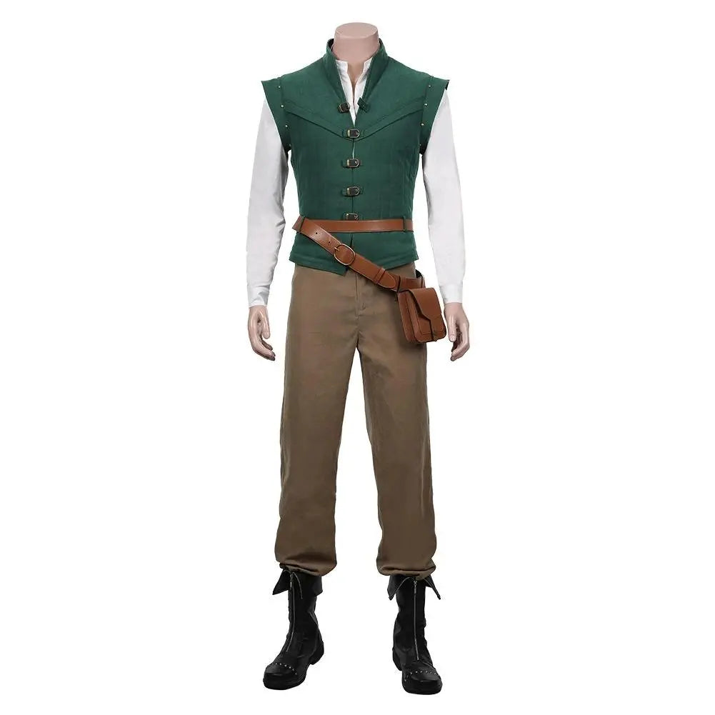 Men Tangled - Flynn Rider Vest Shirt Outfits Halloween Carnival Suit Cosplay Costume - Pajamasbuy