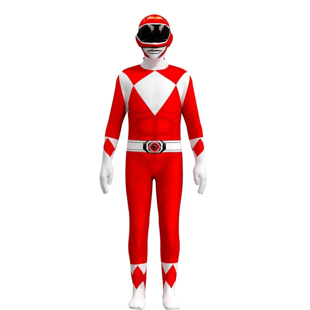 Mighty Morphin Power Rangers Costume Kids Superhero Bodysuit Halloween jumpsuits onesies - Pajamasbuy