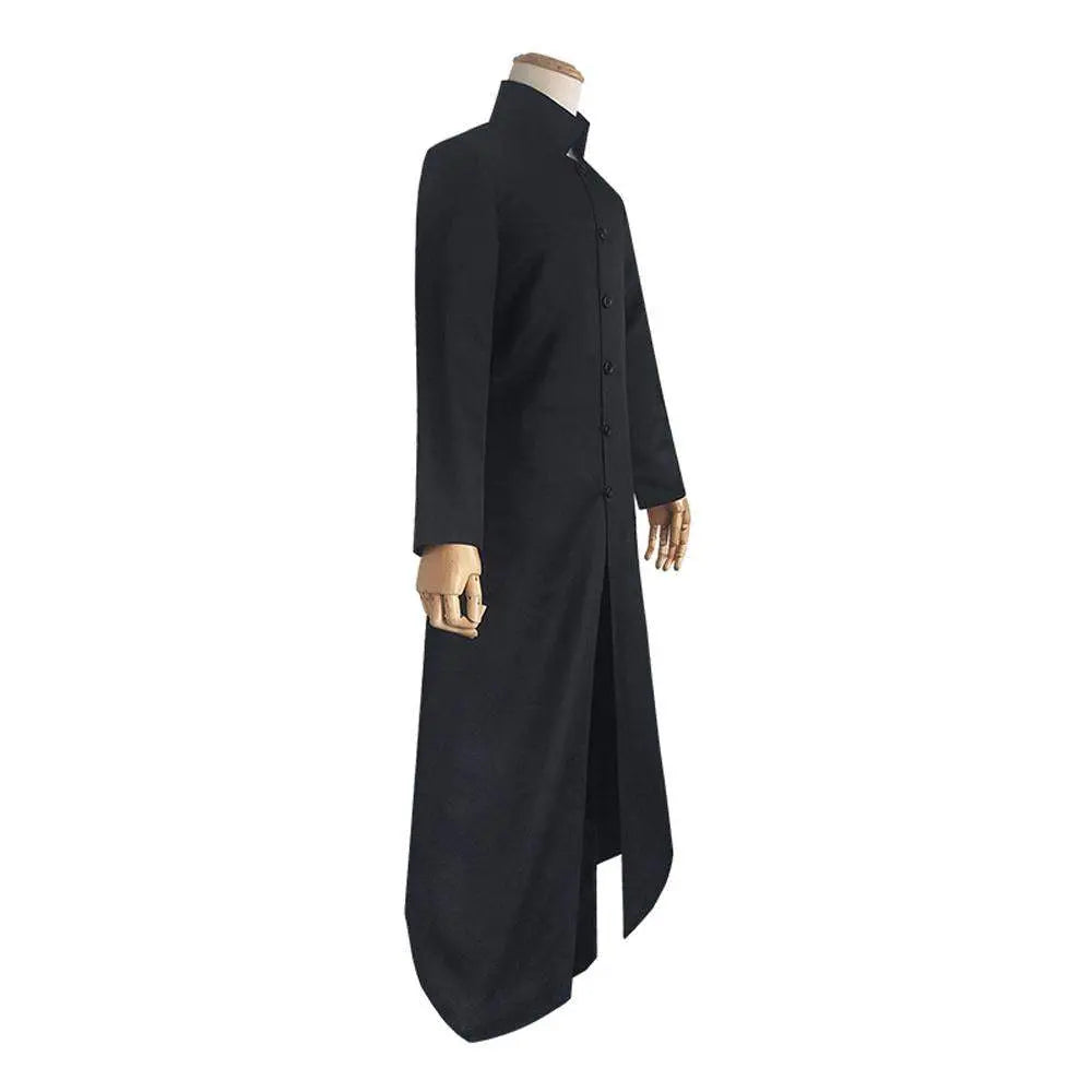 Movie The Matrix Cosplay Neo Costume Black Suit Cloak Pants Outfit Halloween Costumes for Men - Pajamasbuy