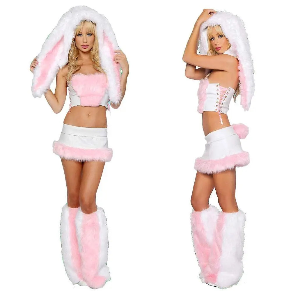 Pink Cute Floppy Bunny Rabbit Corset Easter Costume Halloween Cosplay - Pajamasbuy