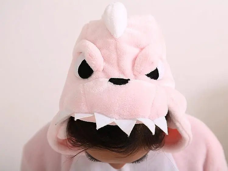 Pink Dinosaur Pajamas Onesies Hoodie Animal Costume - Pajamasbuy