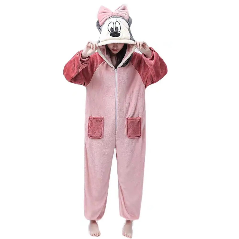 Pink Minnie Kigurumi Onesie Pajamas for Adult| PajmasBuy