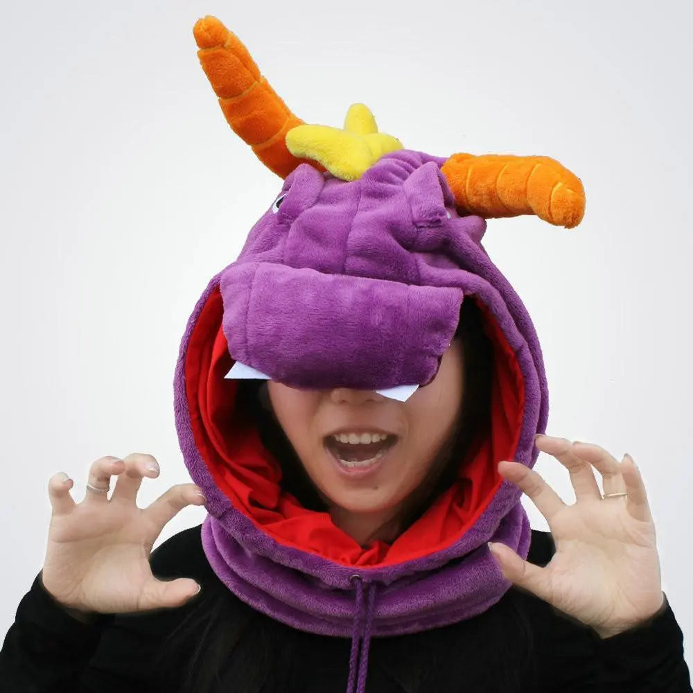 Purple Royal Dragon Spyro The Dragon Kigurumi Neck warmer Hood - Pajamasbuy