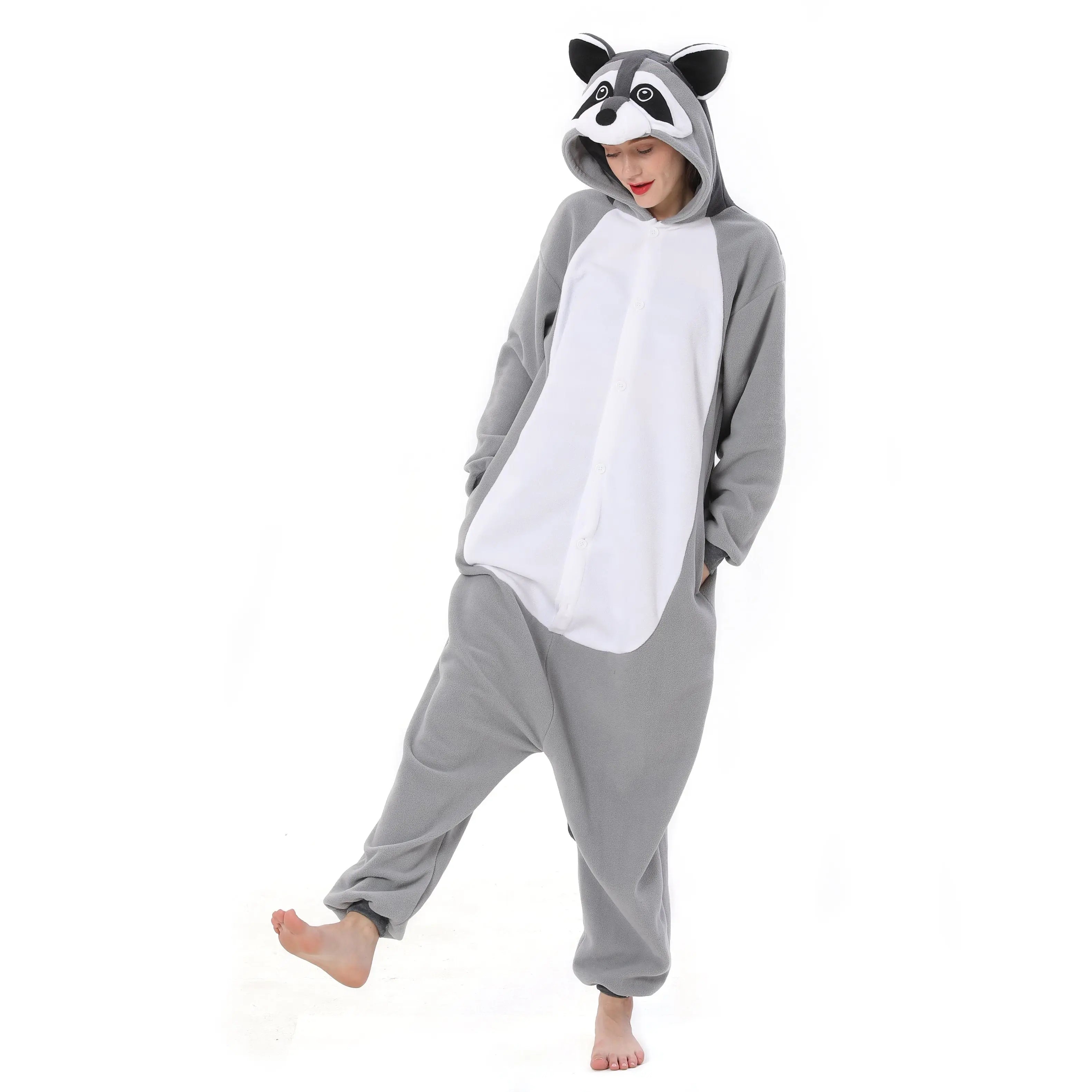 Raccoon Kigurumi Onesies animal pajamas Costume For Adult| PajmasBuy