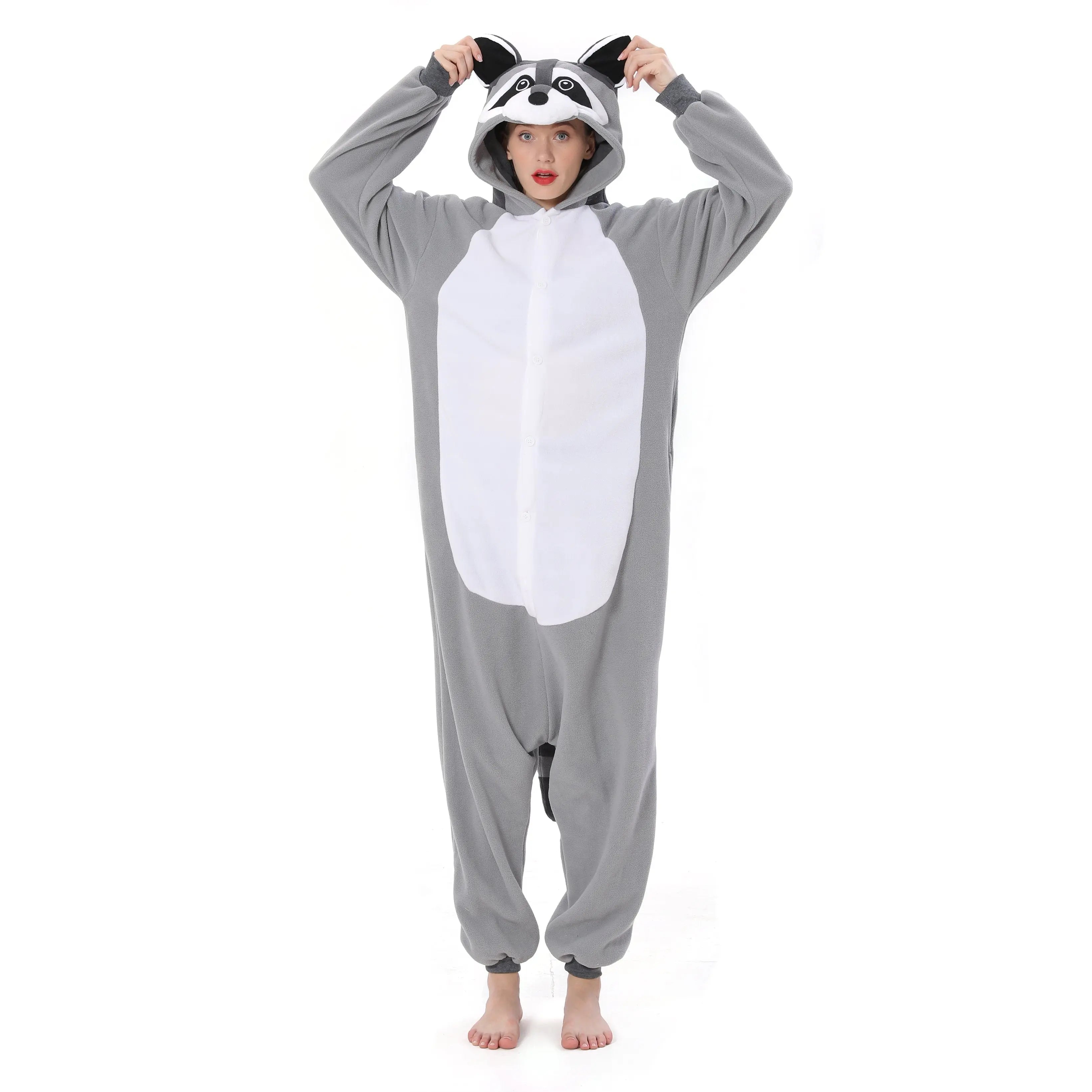 Raccoon Kigurumi Onesies animal pajamas Costume For Adult| PajmasBuy