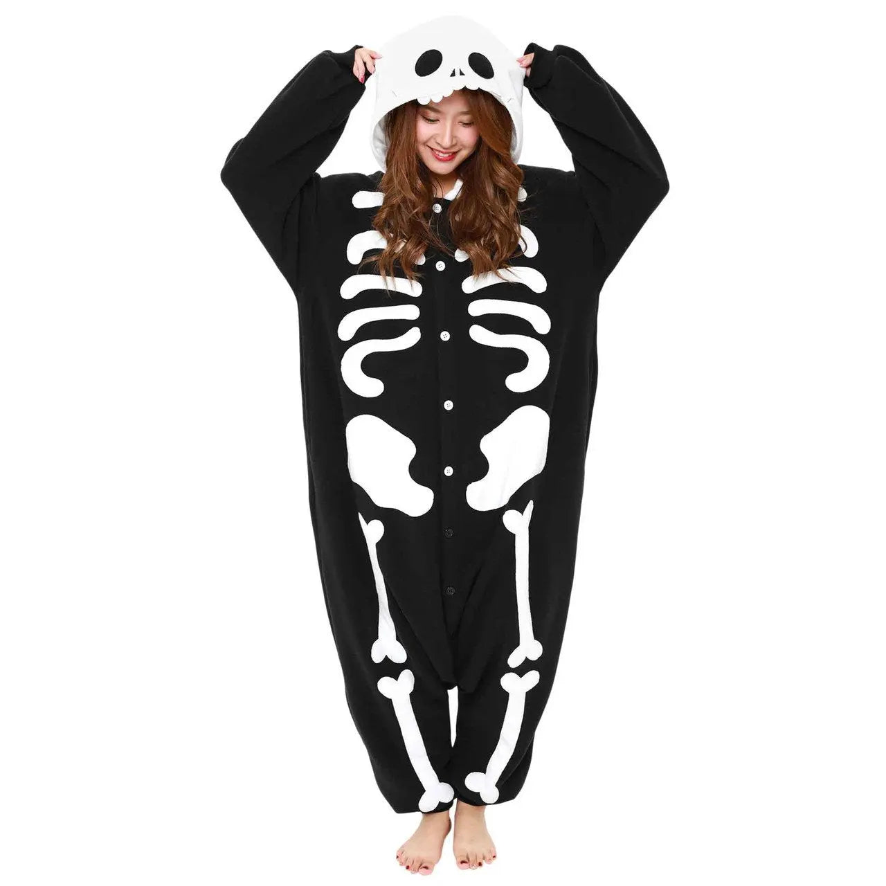 Skeleton Kigurumi onesie pajamas Costume for Adults| PajmasBuy